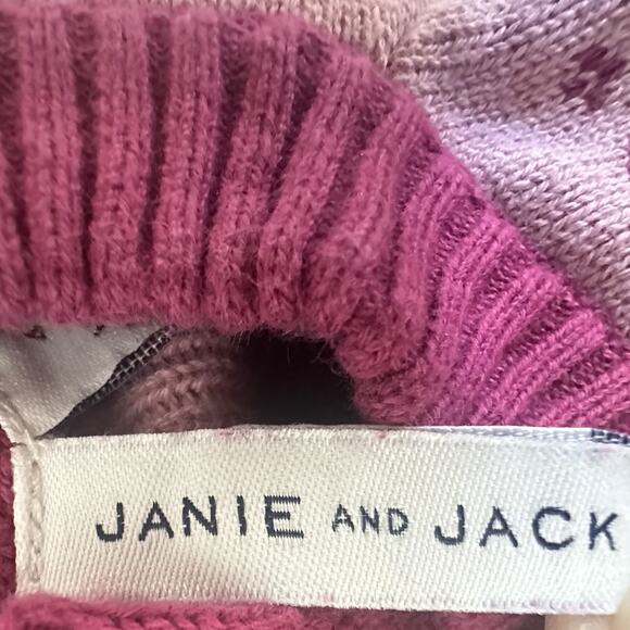 Janie And Jack Girl Rose Fair Isle Sweater Pink / White - SIZE 4 - Picture 5 of 7